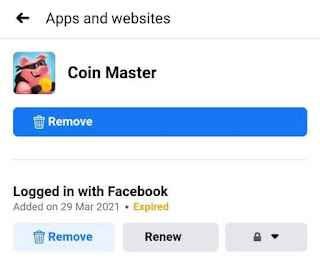 Coin Master logout from Facebook