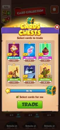 Trade Duplicate Cards for Chests in Coin Master
