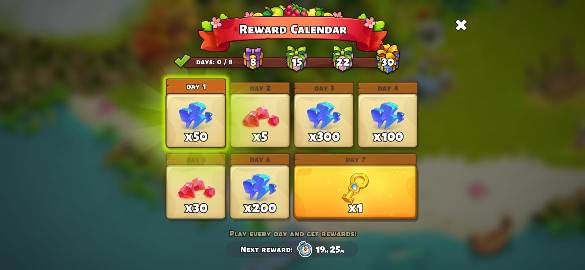 Reward Calendar Family Island