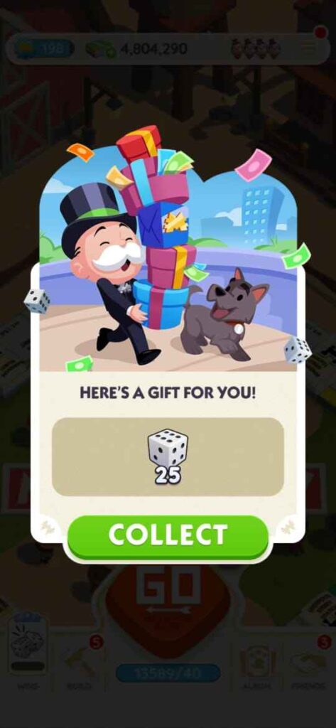 Monopoly Go active dice link collect reward dialog