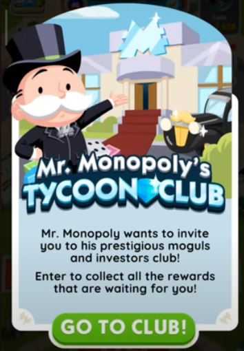 Monopoly Go Tycoon Club Invite